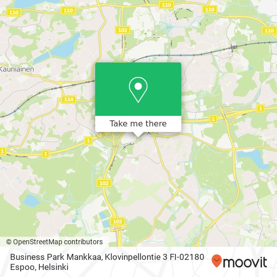 Business Park Mankkaa, Klovinpellontie 3 FI-02180 Espoo map