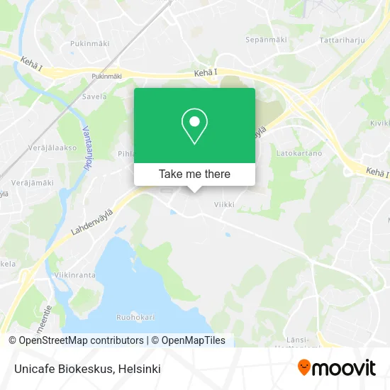 Unicafe Biokeskus map