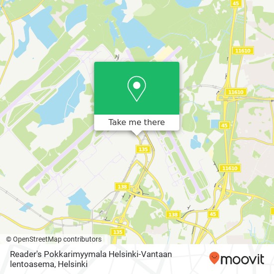 Reader's Pokkarimyymala Helsinki-Vantaan lentoasema map