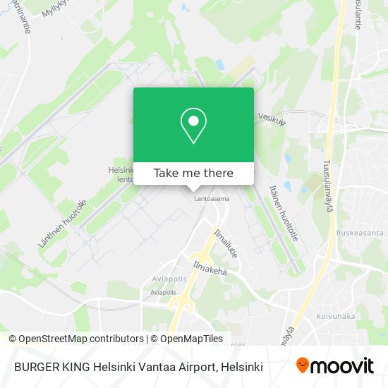 BURGER KING Helsinki Vantaa Airport map