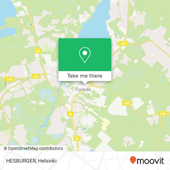 HESBURGER, Autoasemankatu 1 FI-04300 Tuusula map