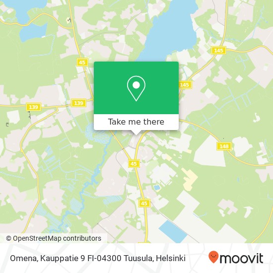 Omena, Kauppatie 9 FI-04300 Tuusula map