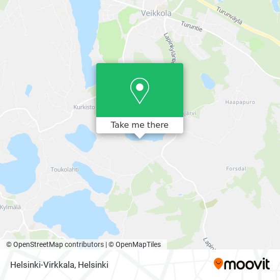 Helsinki-Virkkala map