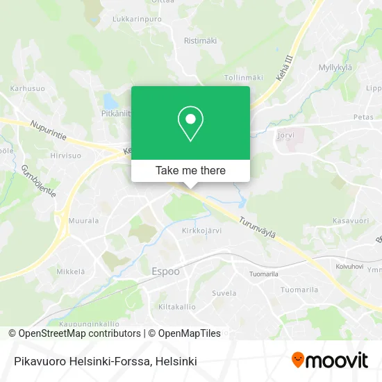 Pikavuoro Helsinki-Forssa map