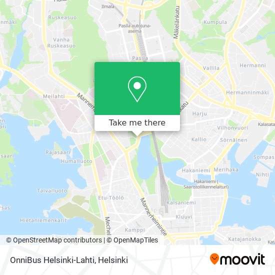 OnniBus Helsinki-Lahti map