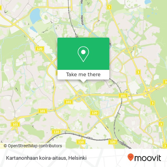 Kartanonhaan koira-aitaus map