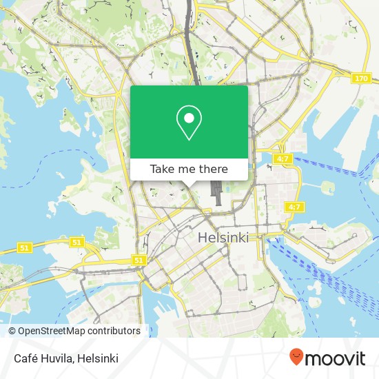 Café Huvila map