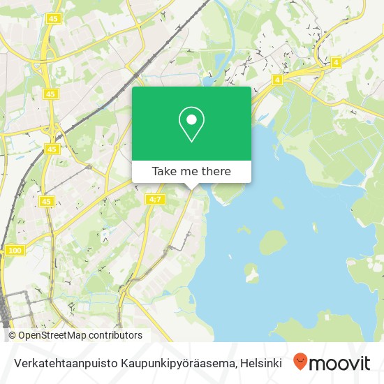 Verkatehtaanpuisto Kaupunkipyöräasema map