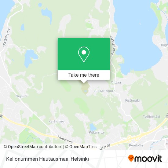 How to get to Kellonummen Hautausmaa in Espoo by Bus or Train?