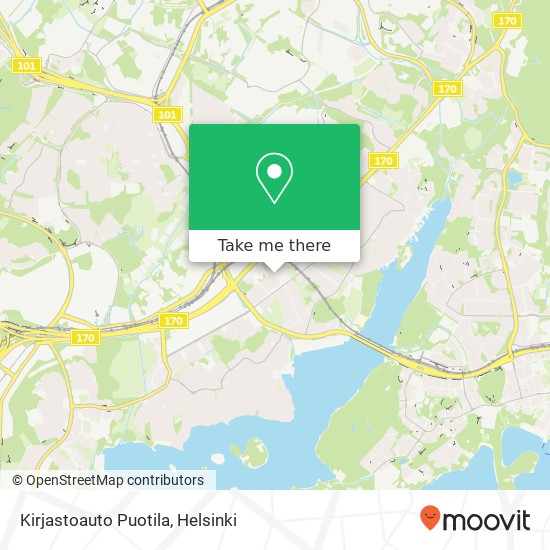 Kirjastoauto Puotila map