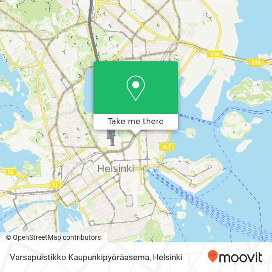 Varsapuistikko Kaupunkipyöräasema map