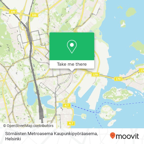 Sörnäisten Metroasema Kaupunkipyöräasema map