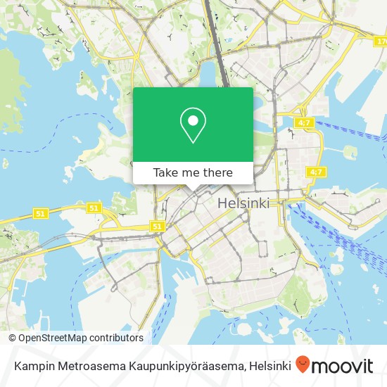 Kampin Metroasema Kaupunkipyöräasema map