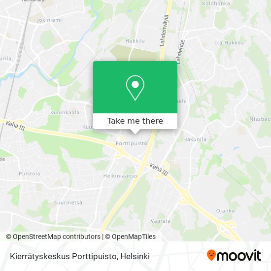 How to get to Kierrätyskeskus Porttipuisto in Vantaa by Bus or Train?