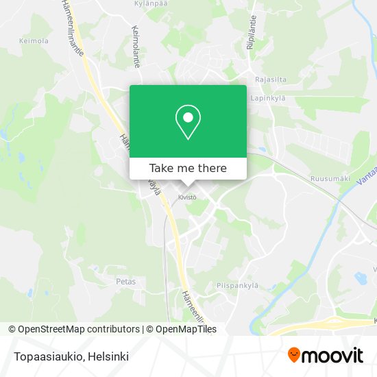 How to get to Topaasiaukio in Vantaa by Bus or Train?