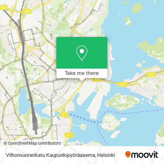 Vilhonvuorenkatu Kaupunkipyöräasema map