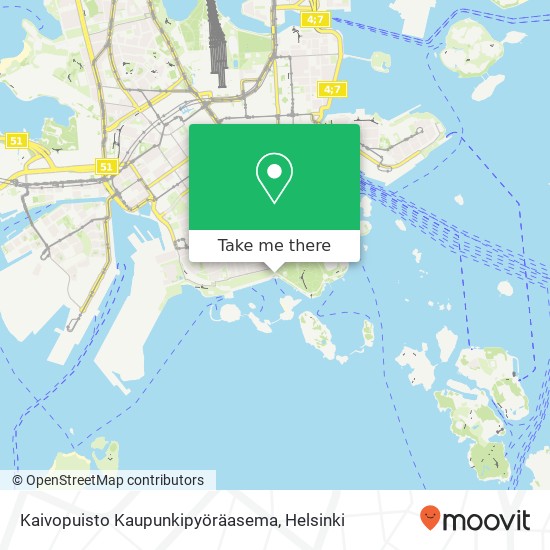 Kaivopuisto Kaupunkipyöräasema map