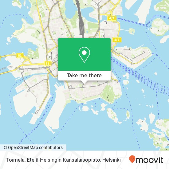 Toimela, Etelä-Helsingin Kansalaisopisto map