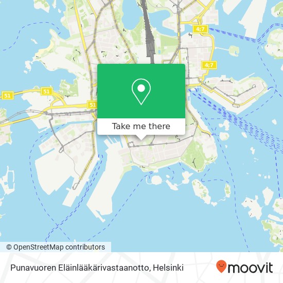 Punavuoren Eläinlääkärivastaanotto map