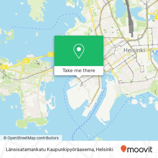 Länsisatamankatu Kaupunkipyöräasema map