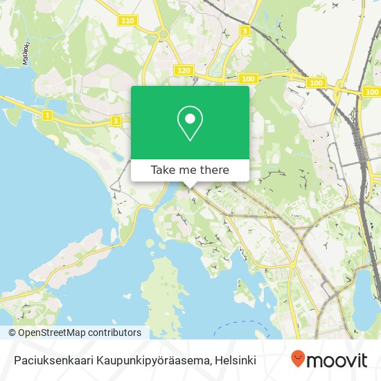 Paciuksenkaari Kaupunkipyöräasema map