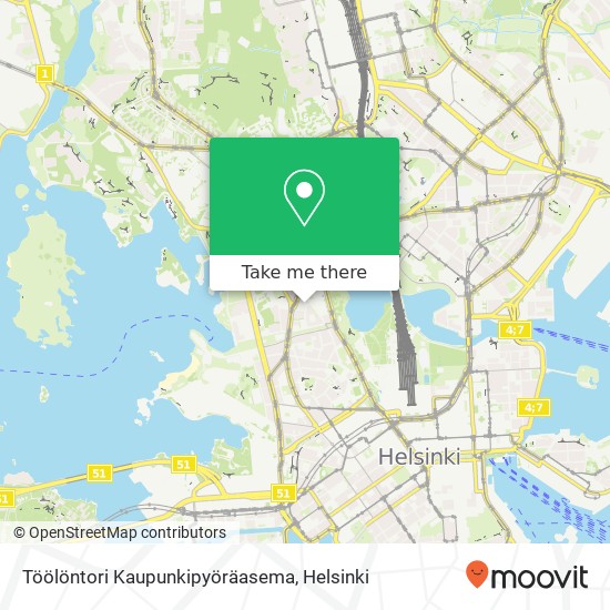 Töölöntori Kaupunkipyöräasema map