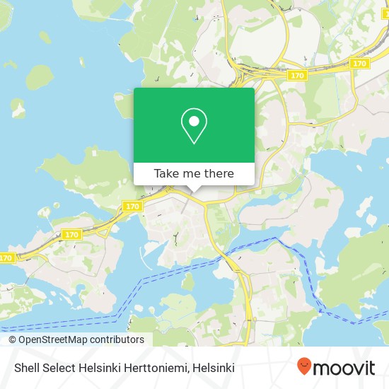 Shell Select Helsinki Herttoniemi map
