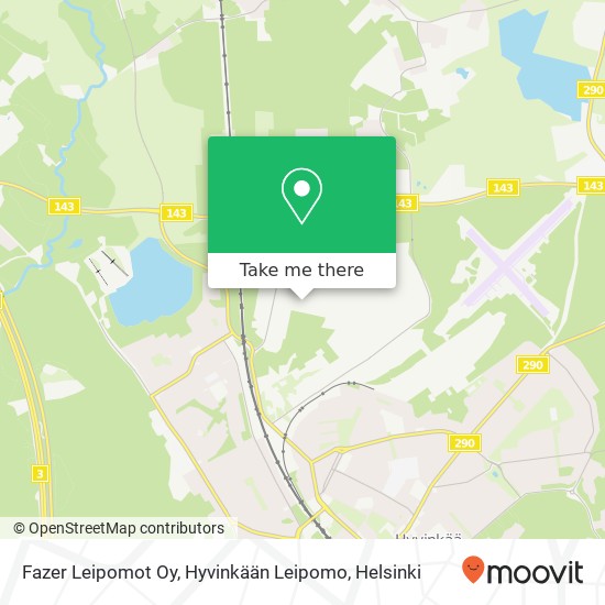 Fazer Leipomot Oy, Hyvinkään Leipomo map