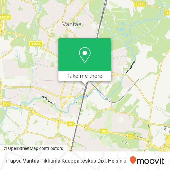 iTapsa Vantaa Tikkurila Kauppakeskus Dixi map