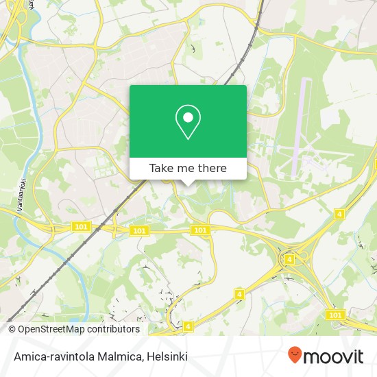 Amica-ravintola Malmica map