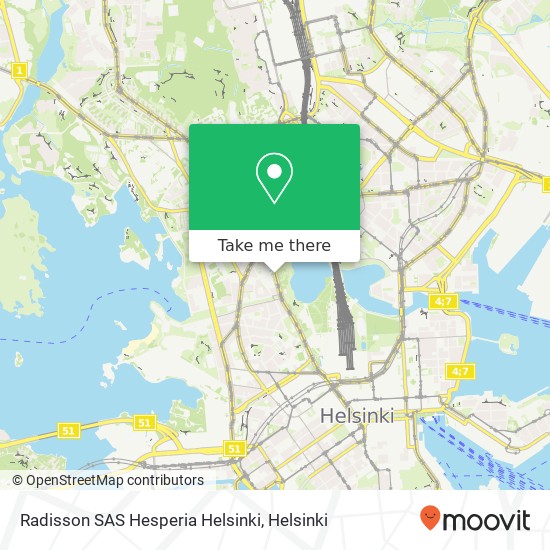 Radisson SAS Hesperia Helsinki map