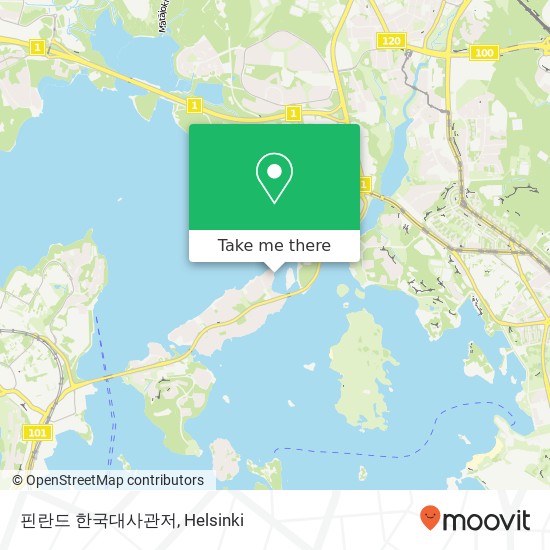 핀란드 한국대사관저 map