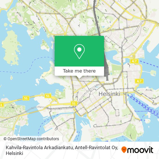Kahvila-Ravintola Arkadiankatu, Antell-Ravintolat Oy map