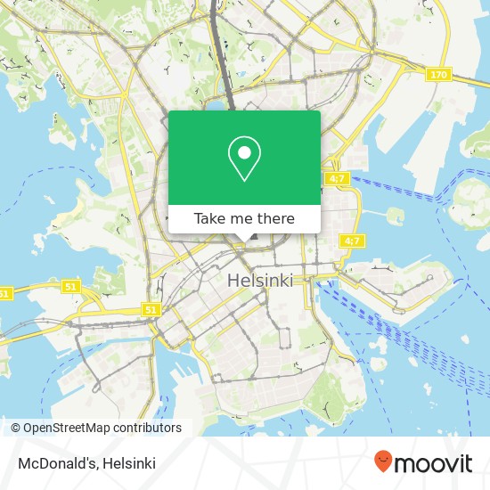 McDonald's, Asema-aukio 1 FI-00100 Helsinki map