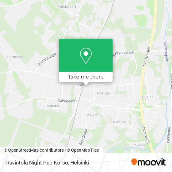 How to get to Ravintola Night Pub Korso in Vantaa by Bus or Train?
