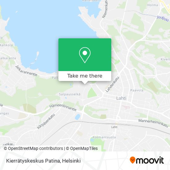 How to get to Kierrätyskeskus Patina in Lahti by Bus or Train?