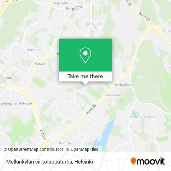 Mellunkylän siirtolapuutarha map