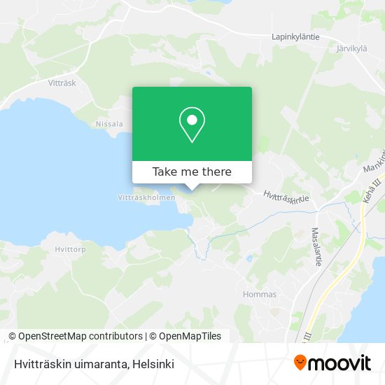 Hvitträskin uimaranta map