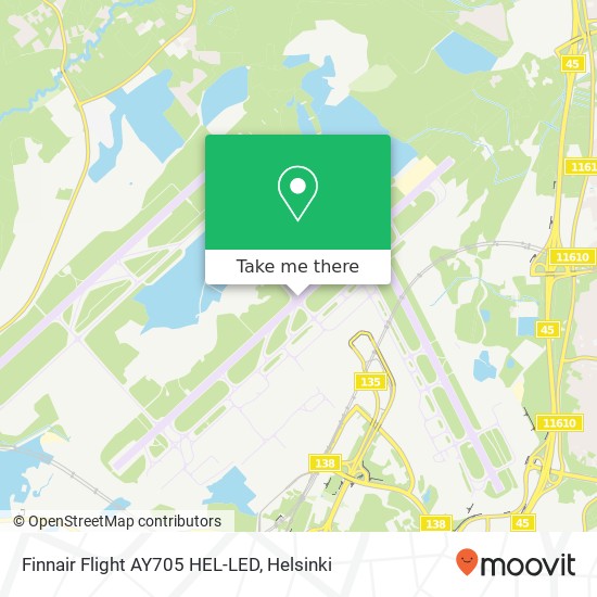 Finnair Flight AY705 HEL-LED map