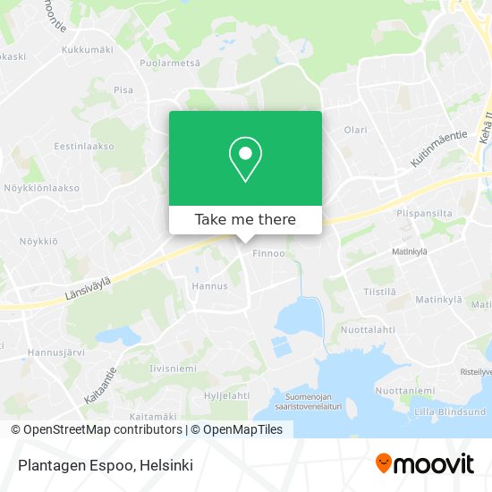 How to get to Plantagen Espoo by Bus or Metro?