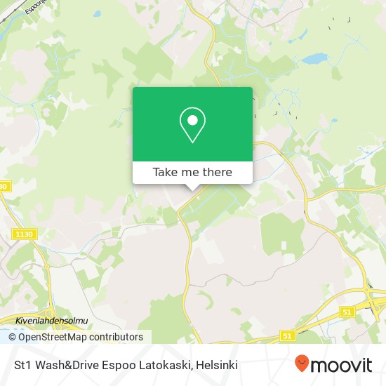 St1 Wash&Drive Espoo Latokaski map