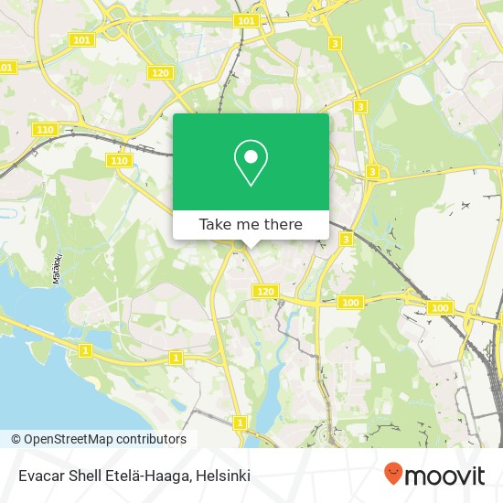 Evacar Shell Etelä-Haaga map