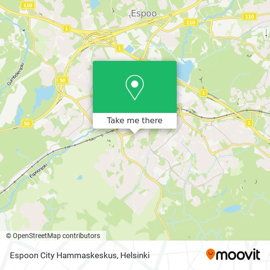 Espoon City Hammaskeskus map