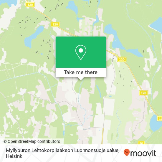 Myllypuron Lehtokorpilaakson Luonnonsuojelualue map