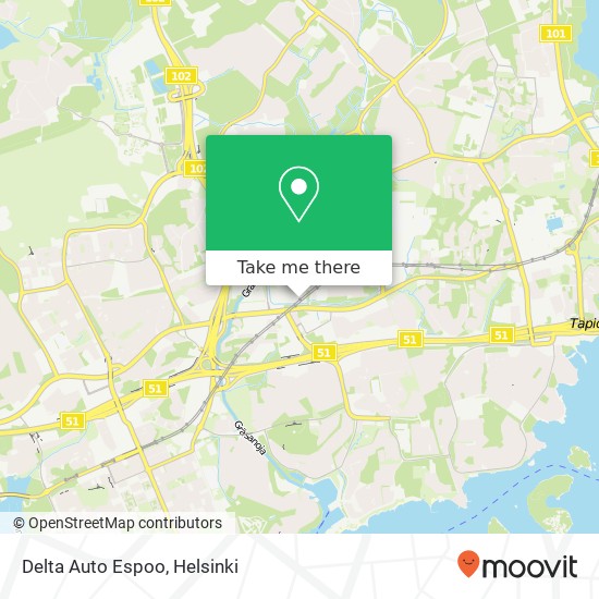 Delta Auto Espoo map