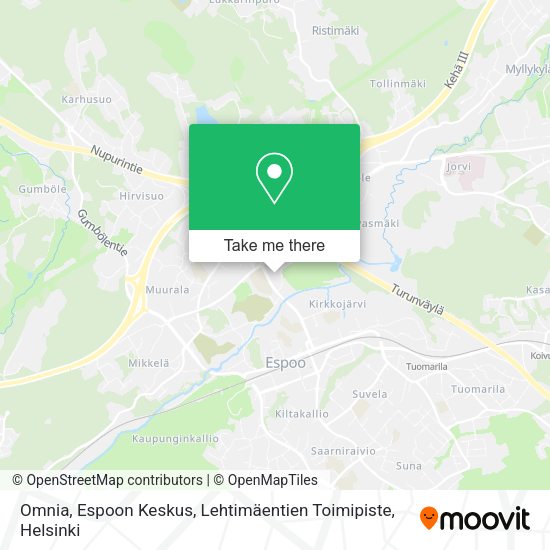 Omnia, Espoon Keskus, Lehtimäentien Toimipiste map