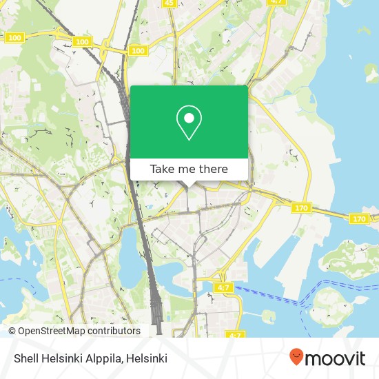 Shell Helsinki Alppila map