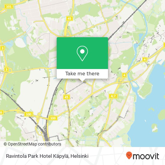 Ravintola Park Hotel Käpylä map