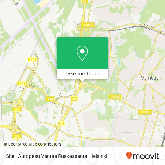 Shell Autopesu Vantaa Ruskeasanta map