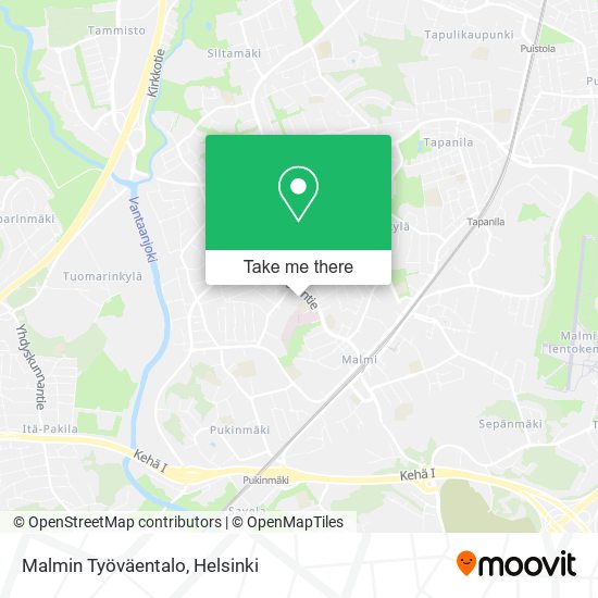 How to get to Malmin Työväentalo in Helsinki by Bus, Train or Tram?